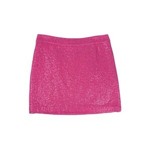 LOFT Hot Pink Barbie‎ Sequin Mini Dress Skirt Wool Blend Size 8